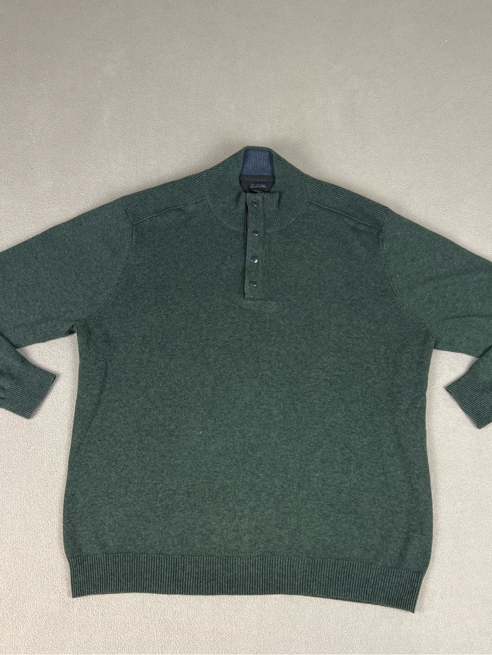 Tasso Elba Quarter Zip & Button Sweater, Sweatshirt. 100% Cotton. Men's Sz XXL
